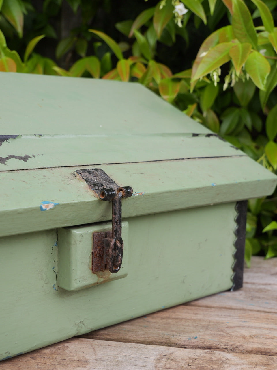 Vintage Wooden Painted Letterbox