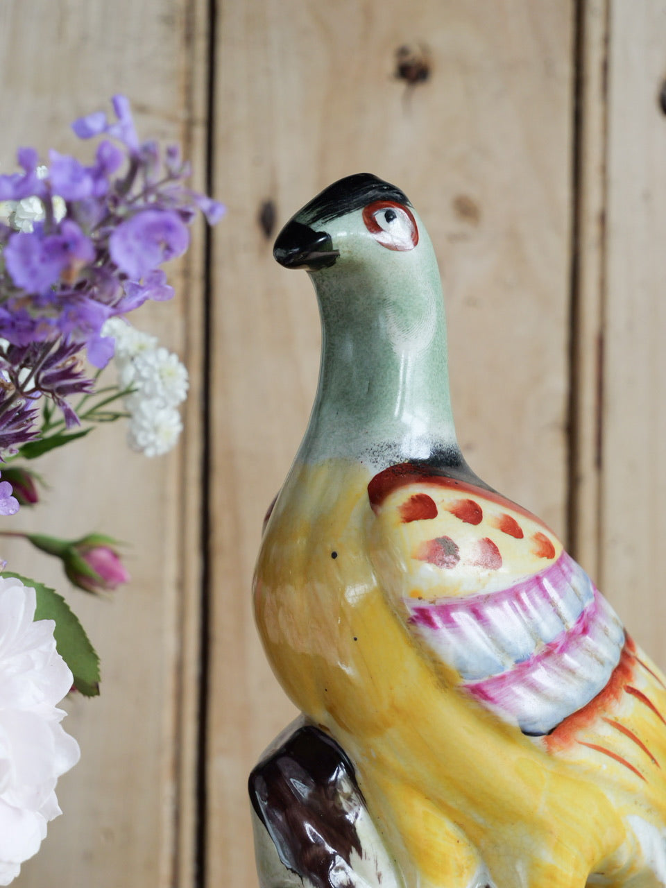 Antique Victorian Staffordshire Bird