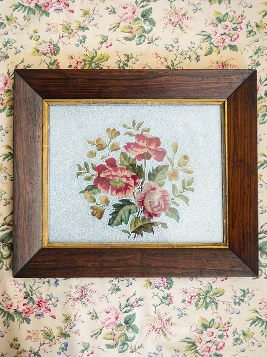 Victorian Floral Beadwork Tapestry