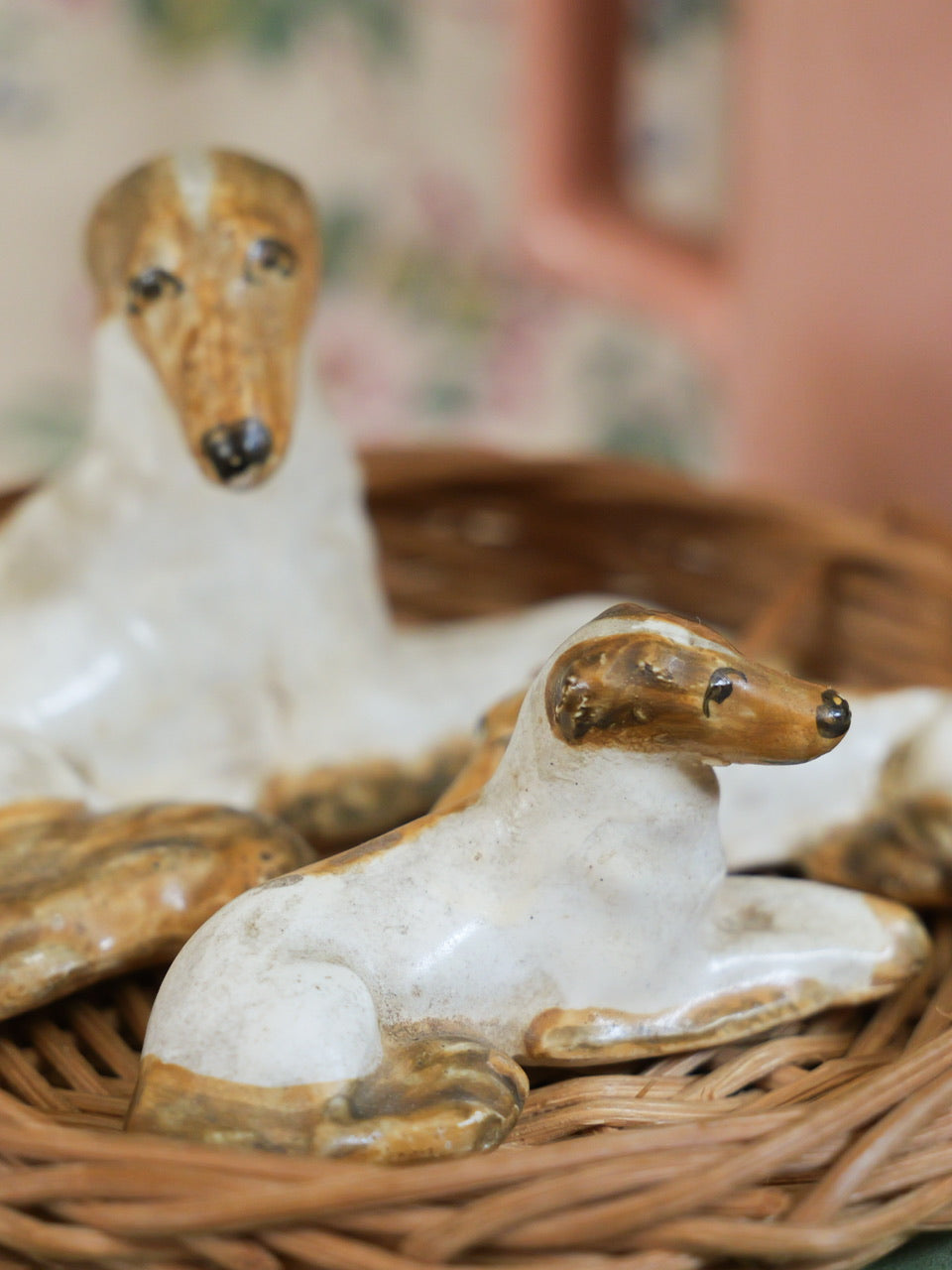 Handmade Vintage Family of Whippets