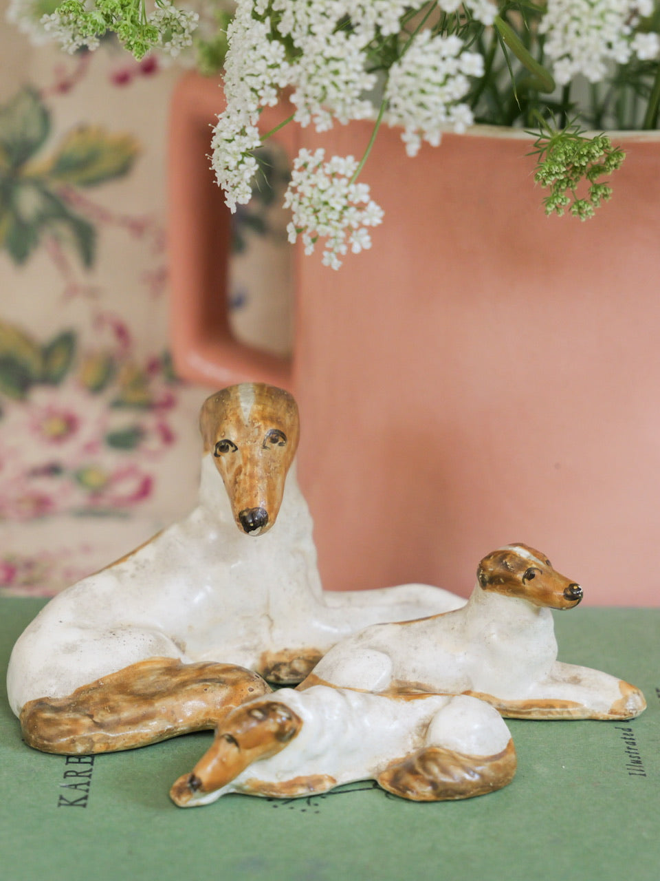 Handmade Vintage Family of Whippets