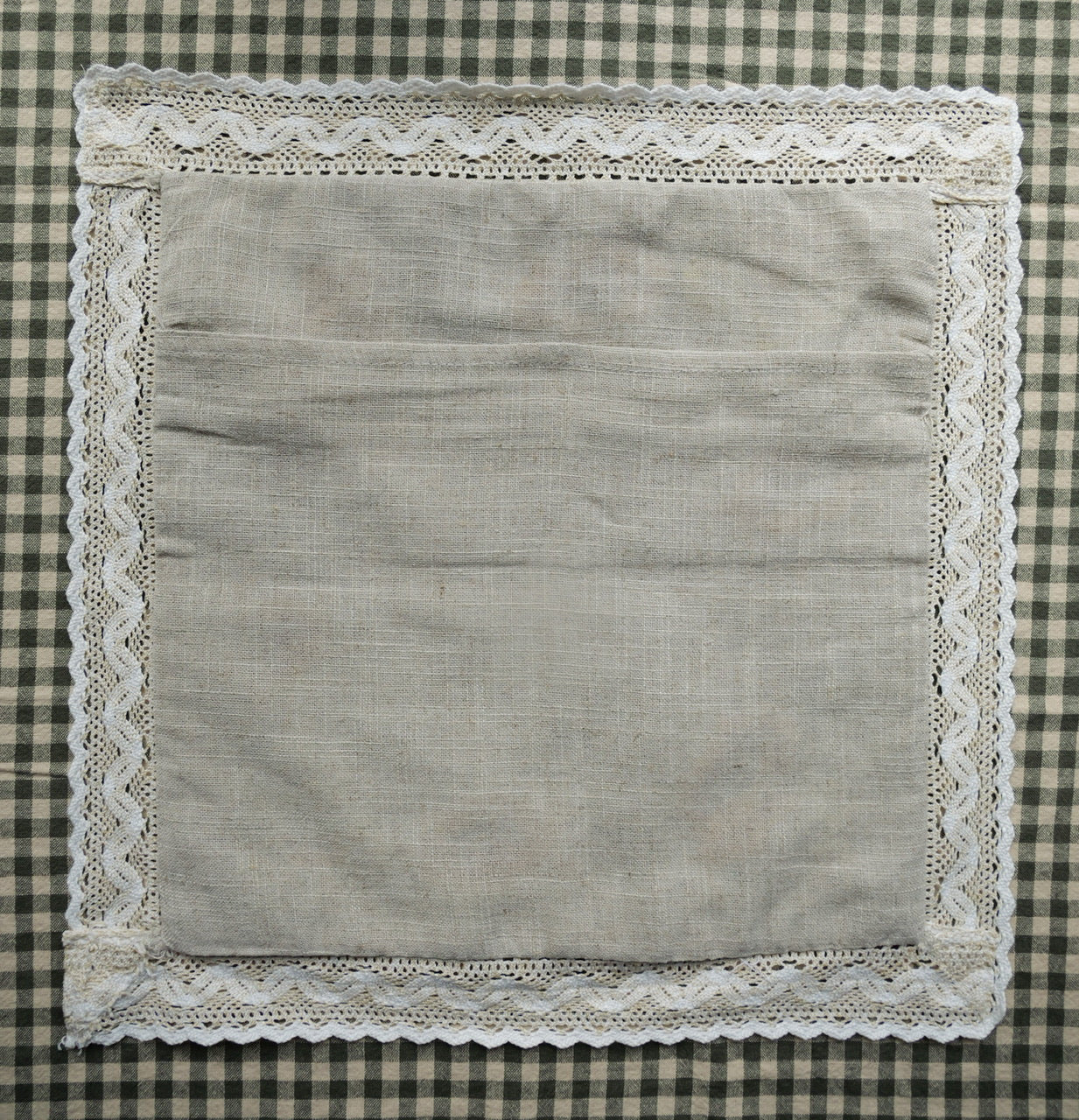 Vintage Handmade Linen Embroidered Cushion Cover (with pad)