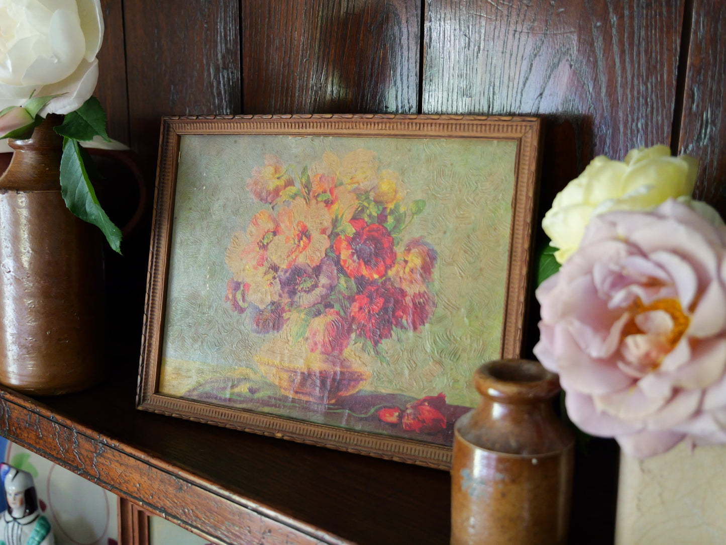 Antique French Textured Floral Print