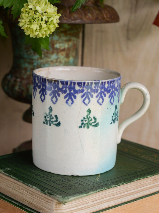 Small Antique Spongeware Mug