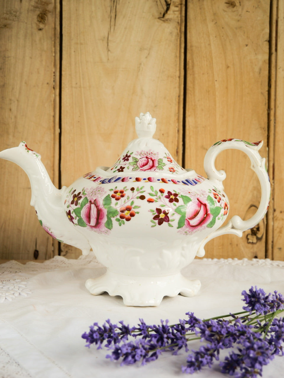 Georgian Hand-painted Floral Tea Set