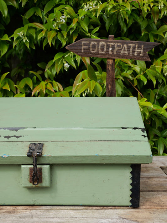 Vintage Wooden Painted Letterbox