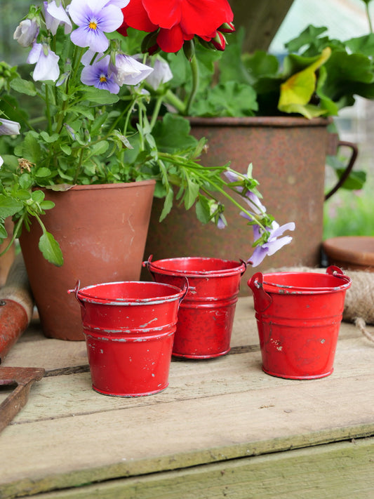 Three Tiny Vintage Buckets - Set #1