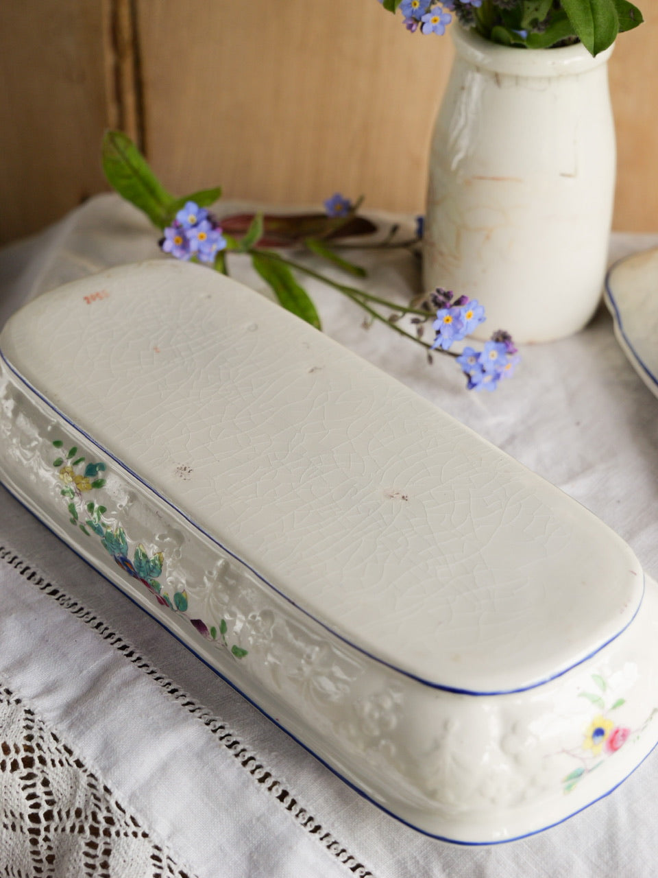 19th Century Hand painted Toothbrush Box