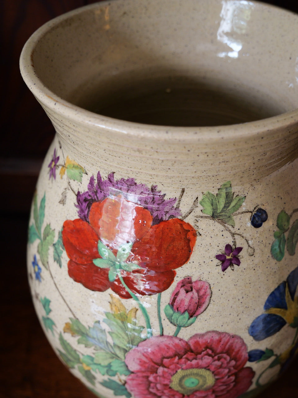 Antique Hand-painted Floral Vase