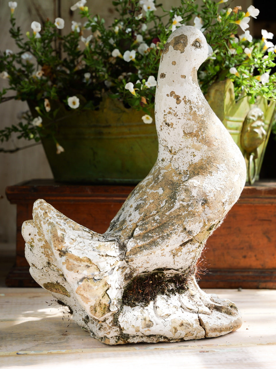 Vintage French Composite Stone Dove