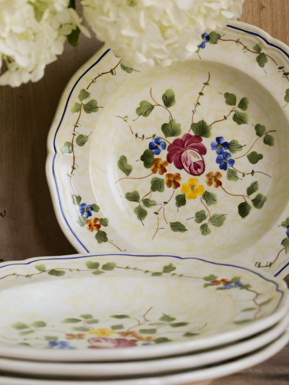 Vintage French Hand Painted Bowl Set (4-piece)