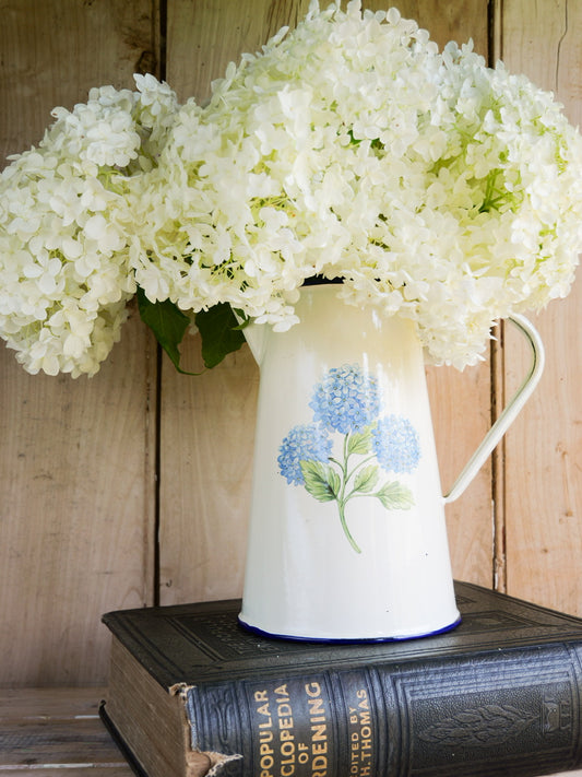 Vintage Enamel ‘Hydrangea’ Jug