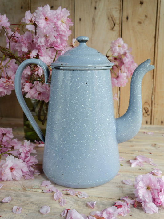 Large Vintage Enamel Coffee Pot