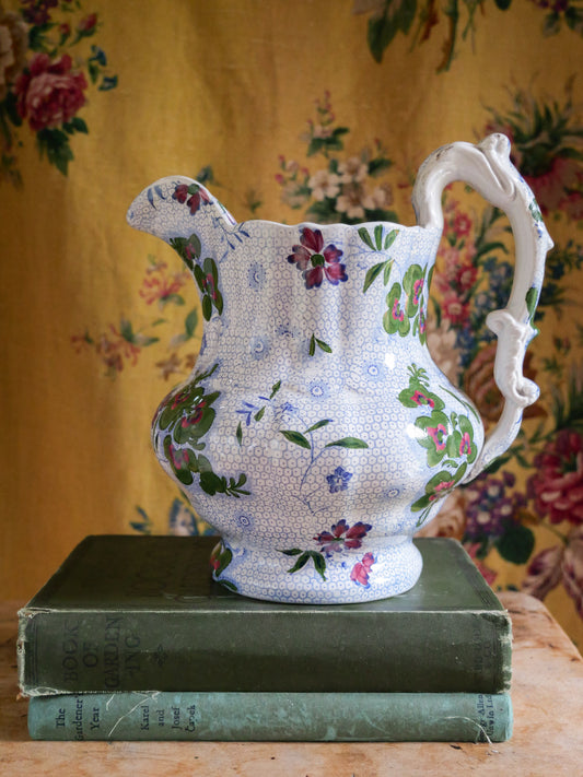 19th Century Floral Transferware Jug