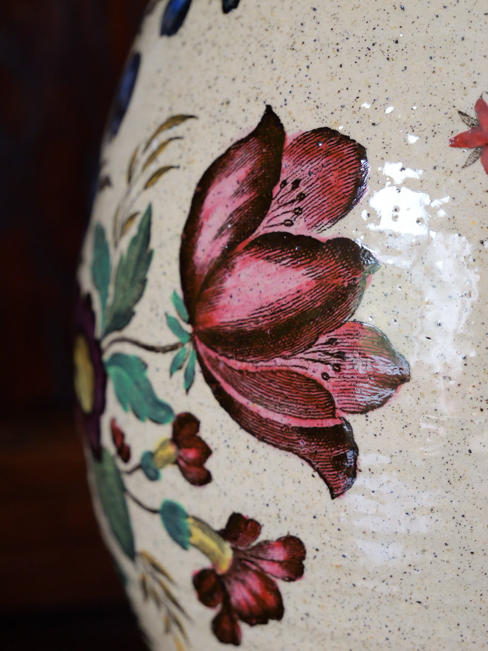 Antique Hand-painted Floral Vase