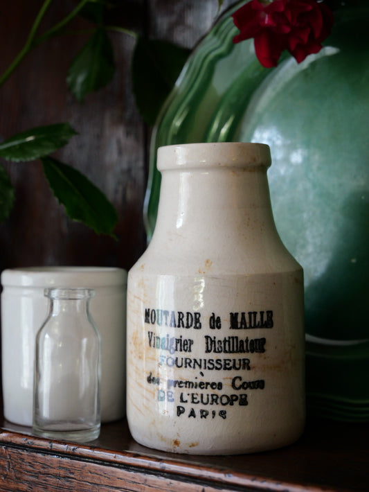 Antique French Stoneware Mustard Pot