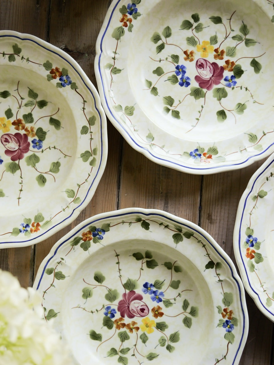 Vintage French Hand Painted Bowl Set (4-piece)