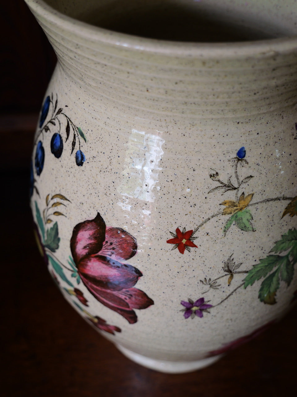 Antique Hand-painted Floral Vase