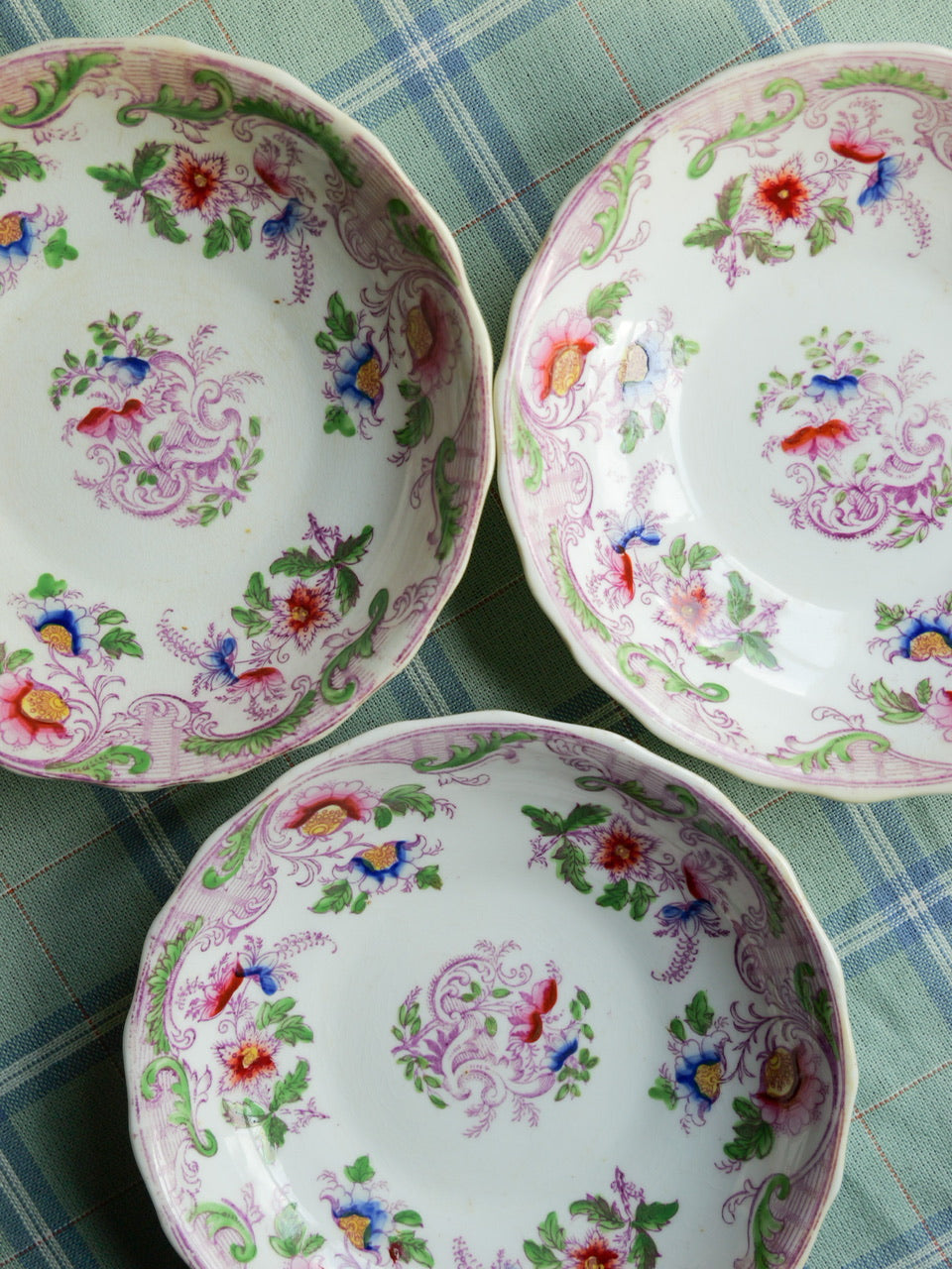 Antique Transferware Saucers - Set of 3