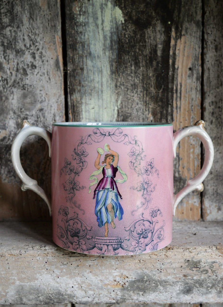 19th Century Double Handled Dancing Girl Mug