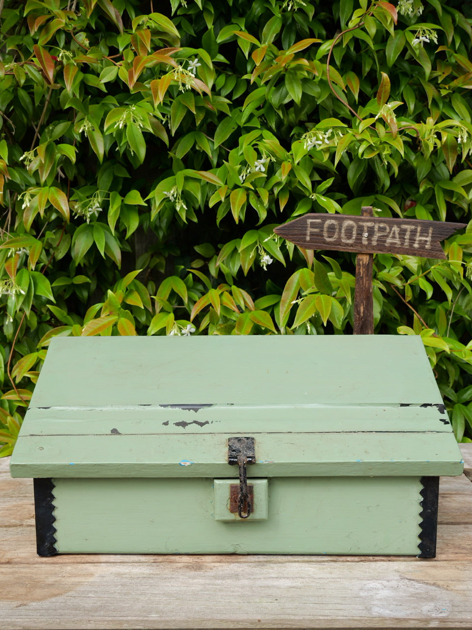 Vintage Wooden Painted Letterbox