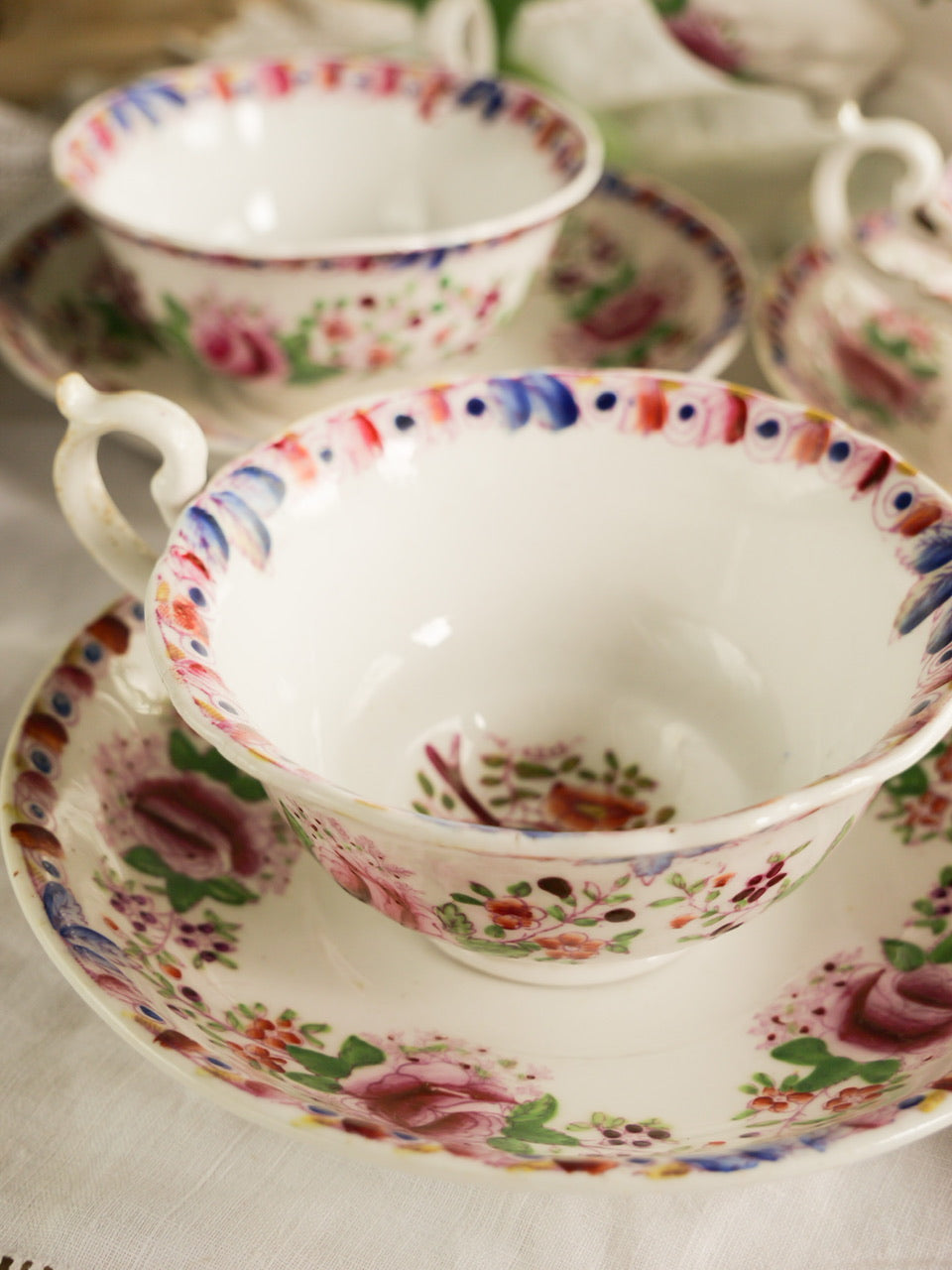 Georgian Hand-painted Floral Tea Set