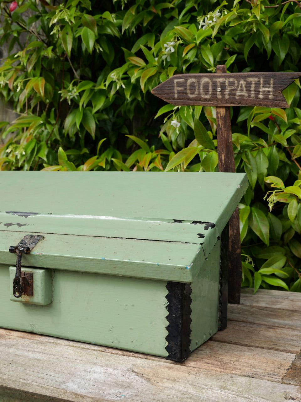 Vintage Wooden Painted Letterbox