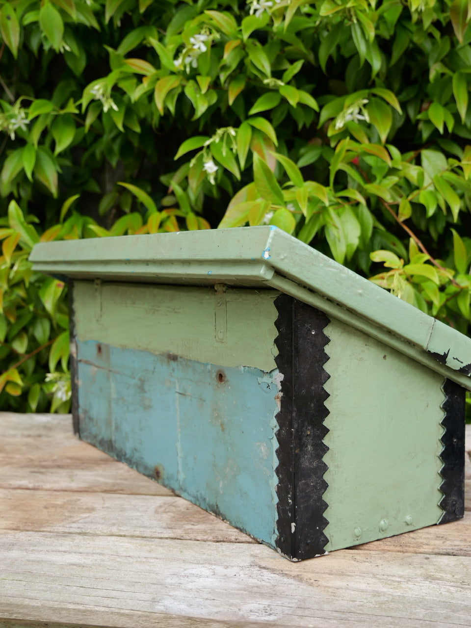 Vintage Wooden Painted Letterbox