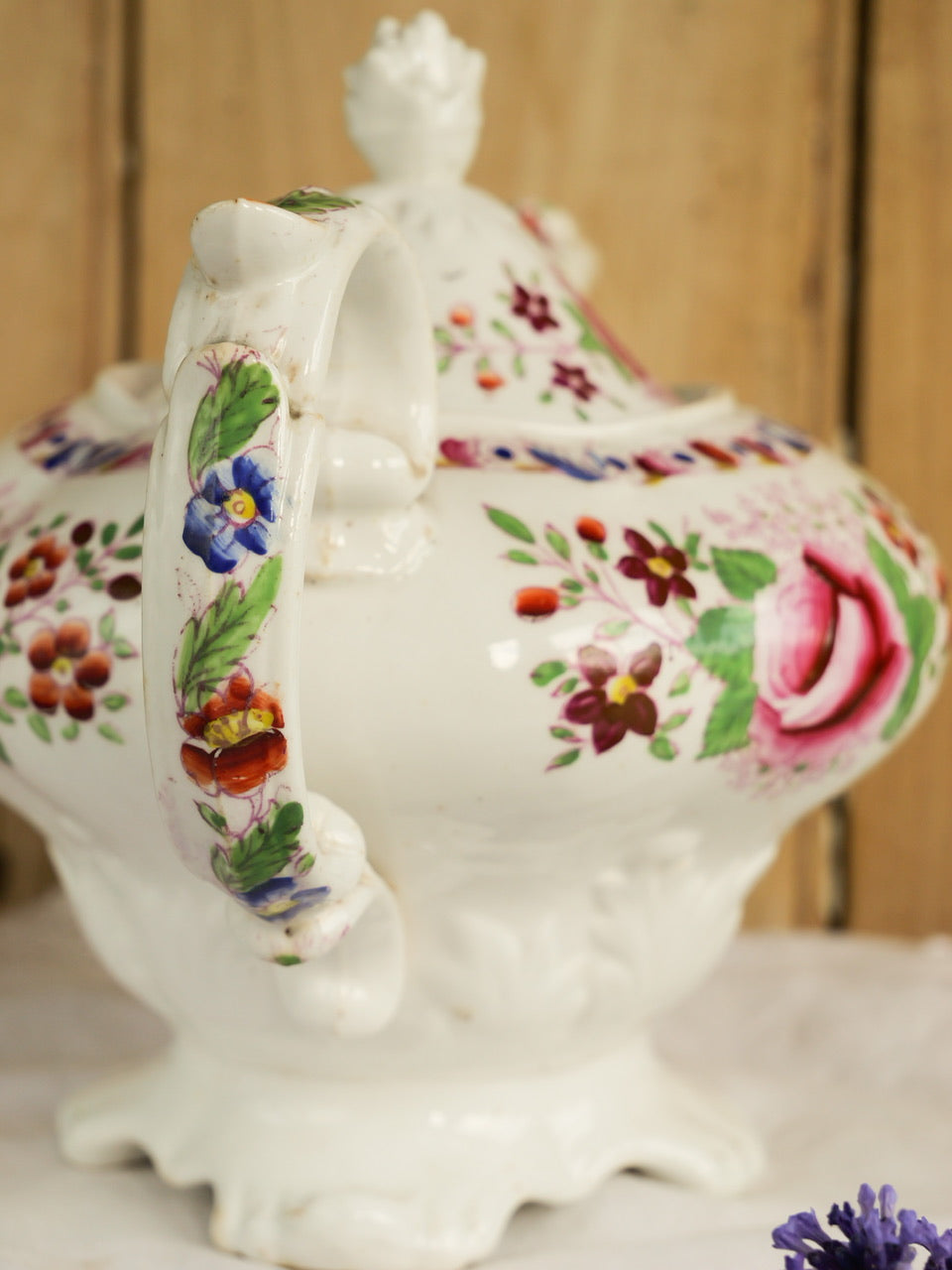 Georgian Hand-painted Floral Tea Set