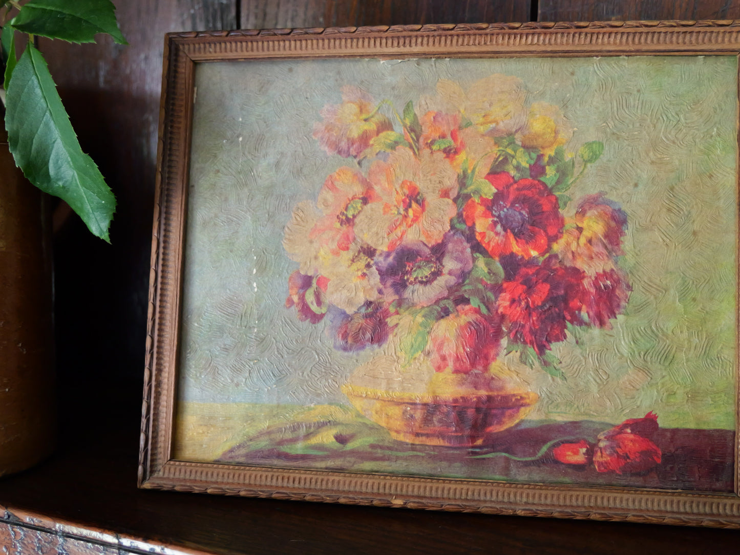 Antique French Textured Floral Print