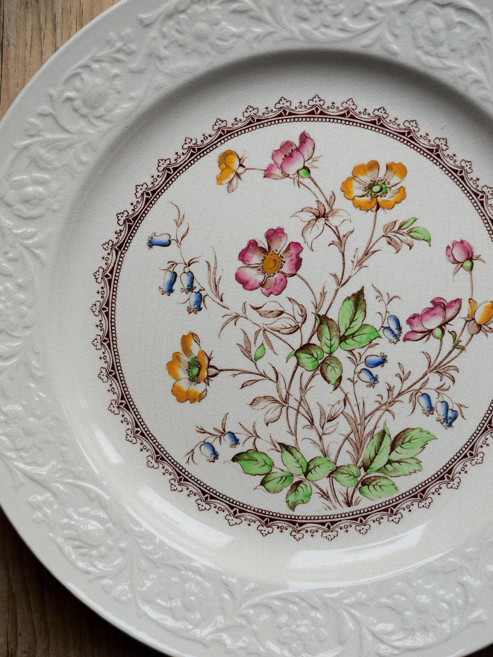 Antique ‘Wild Rose’ Large Serving Plate