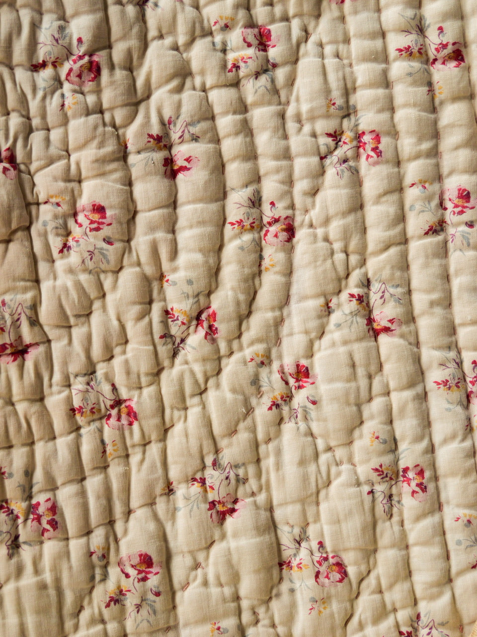 Antique French Miniature Floral Quilt