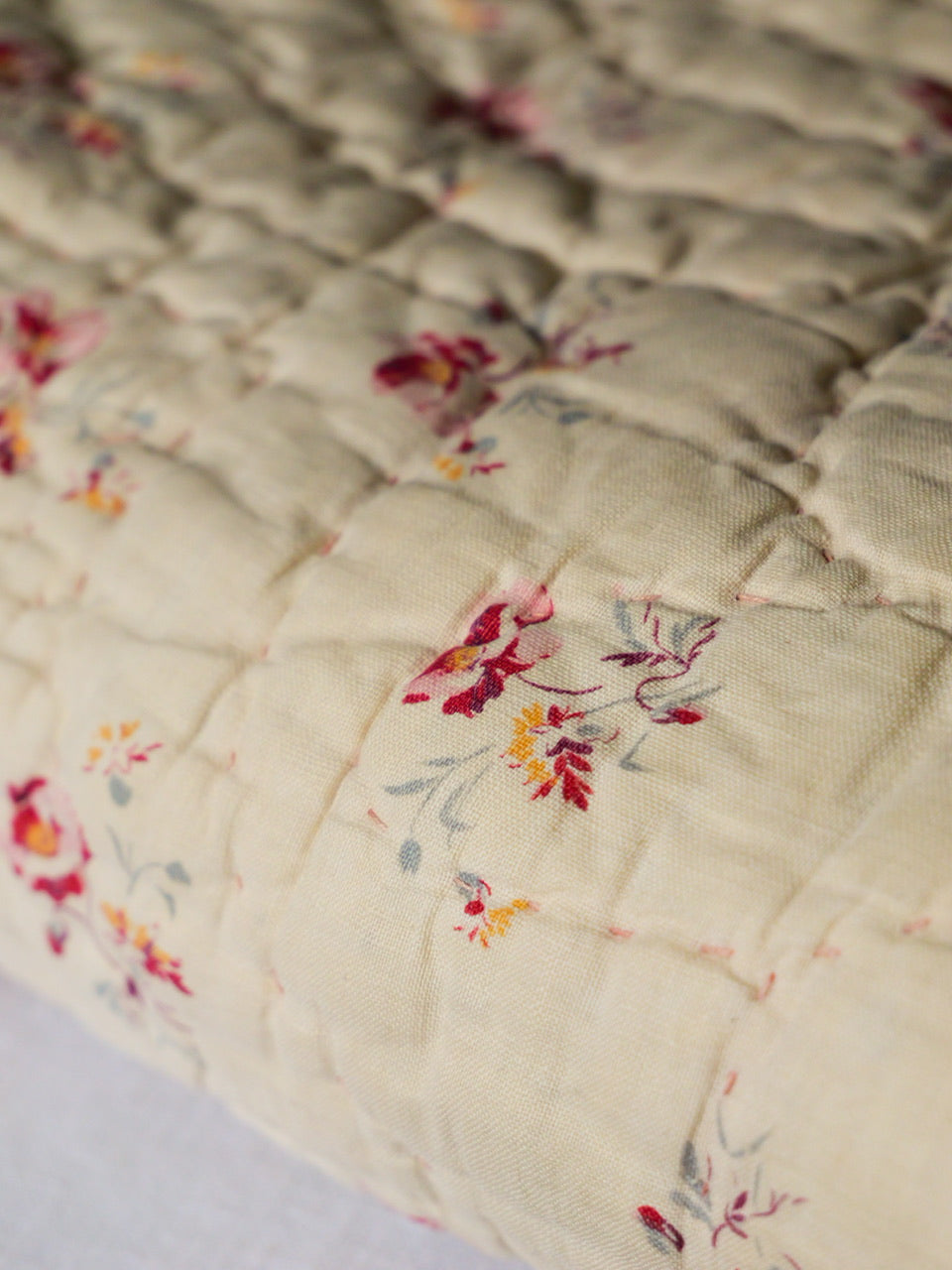 Antique French Miniature Floral Quilt