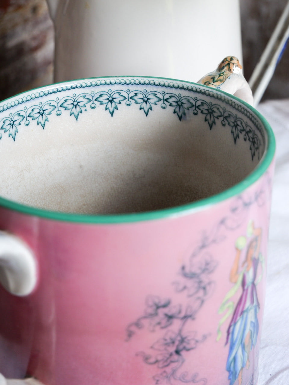 19th Century Double Handled Dancing Girl Mug