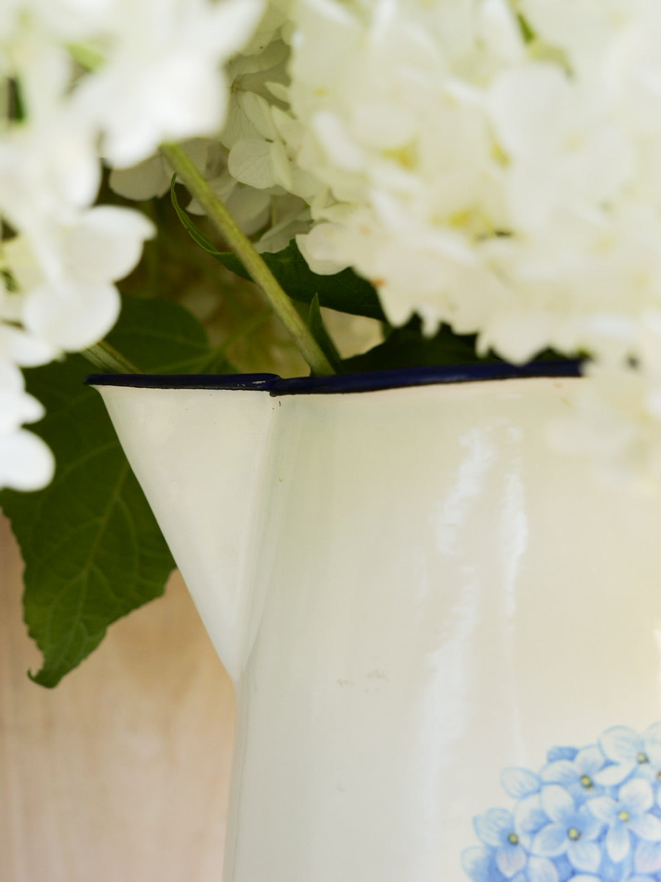 Vintage Enamel ‘Hydrangea’ Jug