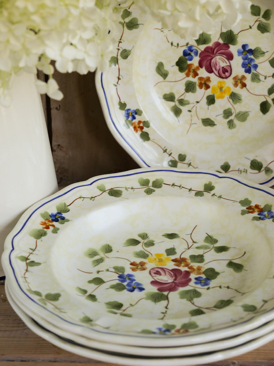 Vintage French Hand Painted Bowl Set (4-piece)