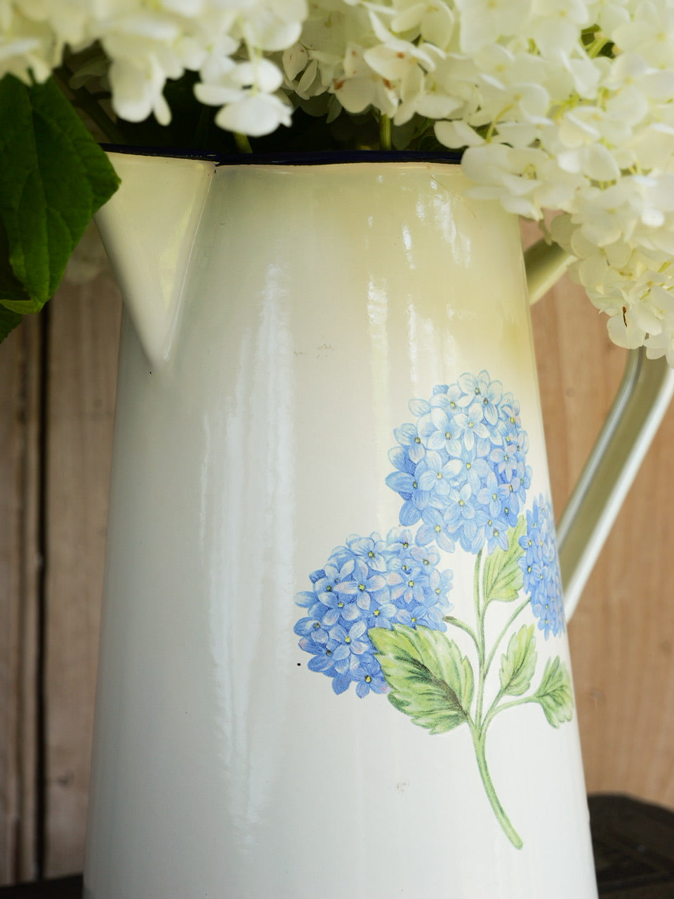 Vintage Enamel ‘Hydrangea’ Jug