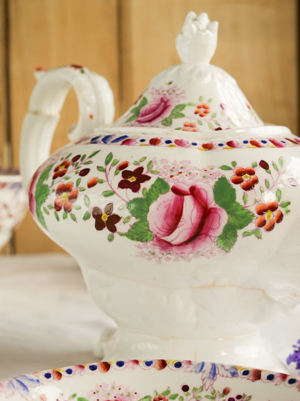 Georgian Hand-painted Floral Tea Set