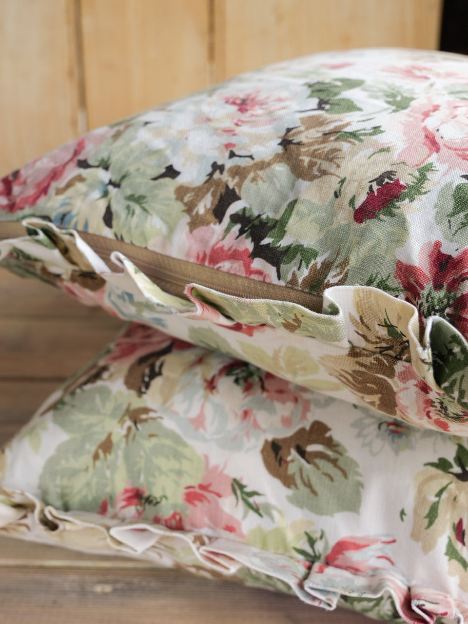 Pair of Vintage Floral Chintz Cushions