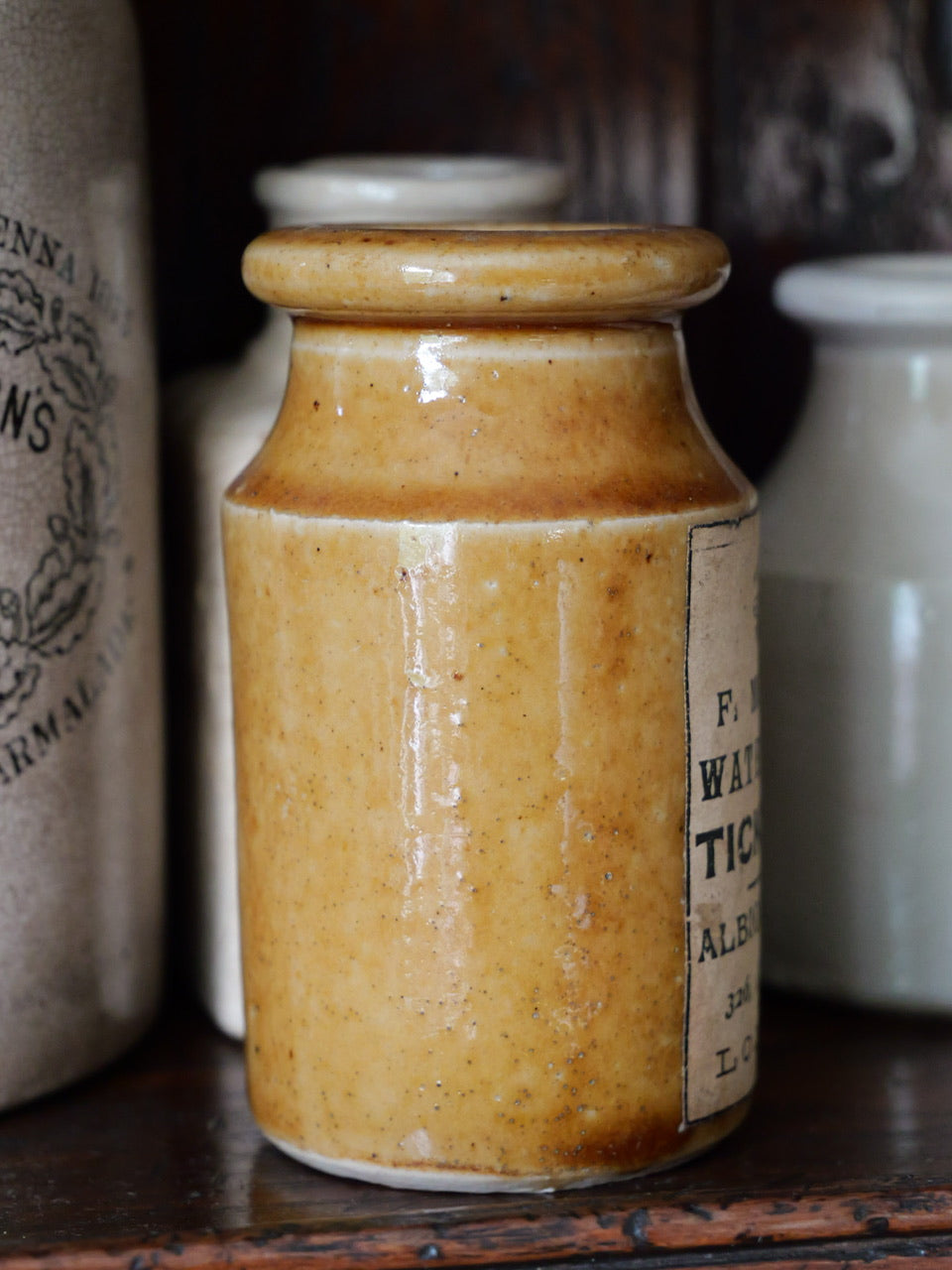 Victorian Stoneware Ticket Ink Pot