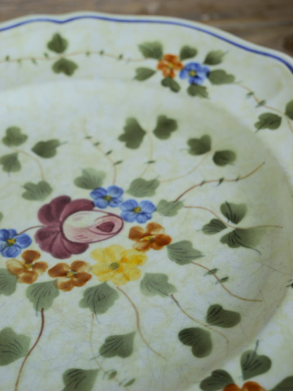 Vintage French Hand Painted Plate Set (4-piece)