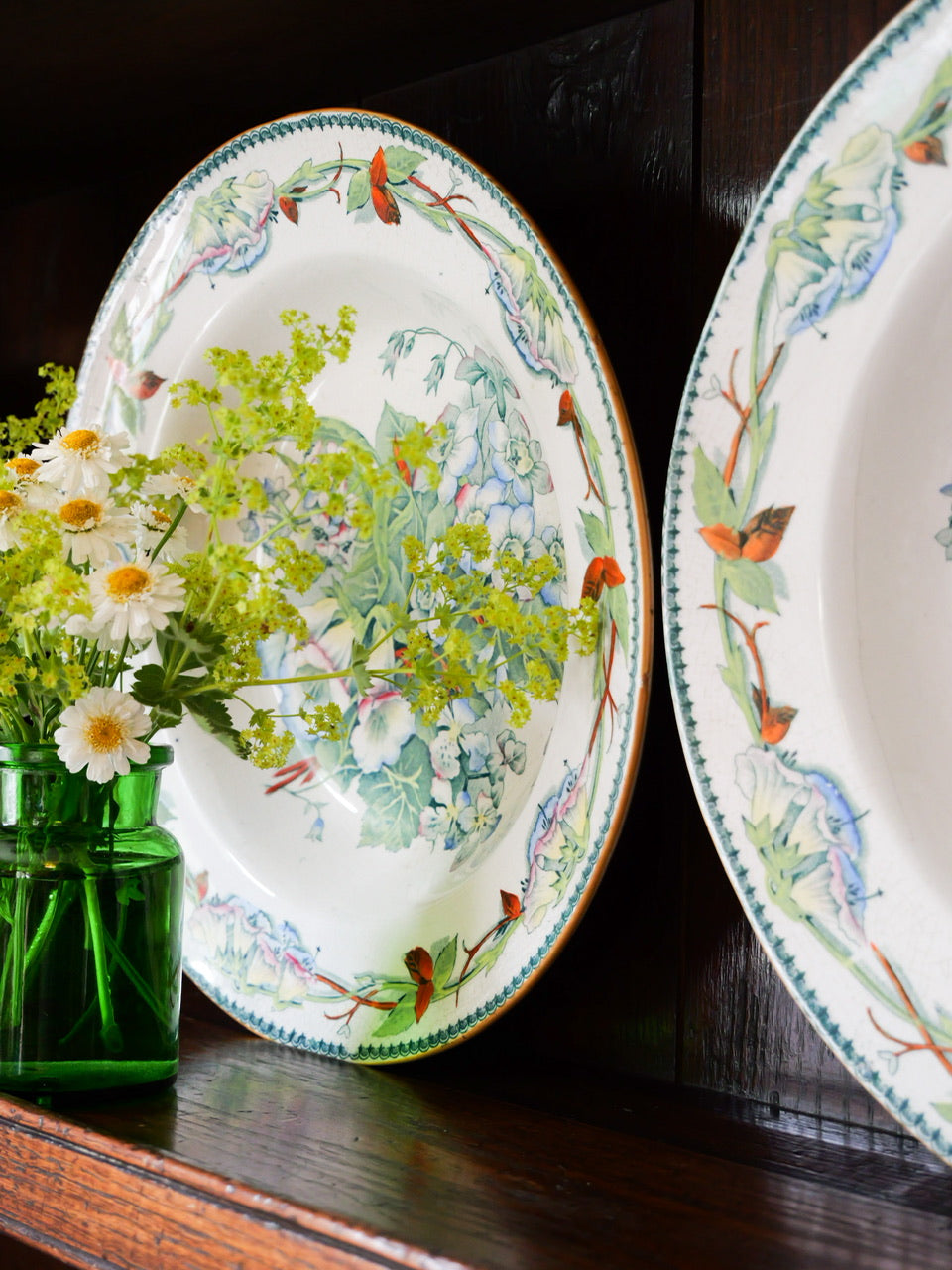 Antique Transferware ‘Summer Flowers’ Bowls (Pair)