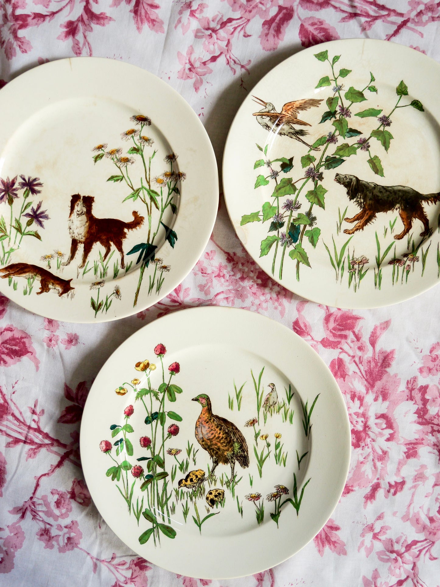 Antique Doulton Burslem Handpainted Plates - Set of 3