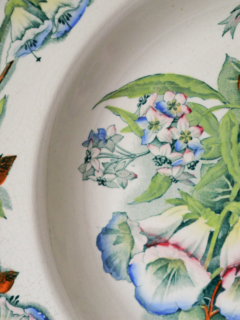 Antique Transferware ‘Summer Flowers’ Bowls (Pair)