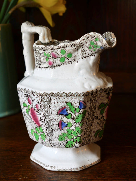 19th Century Hexagonal Transferware Jug