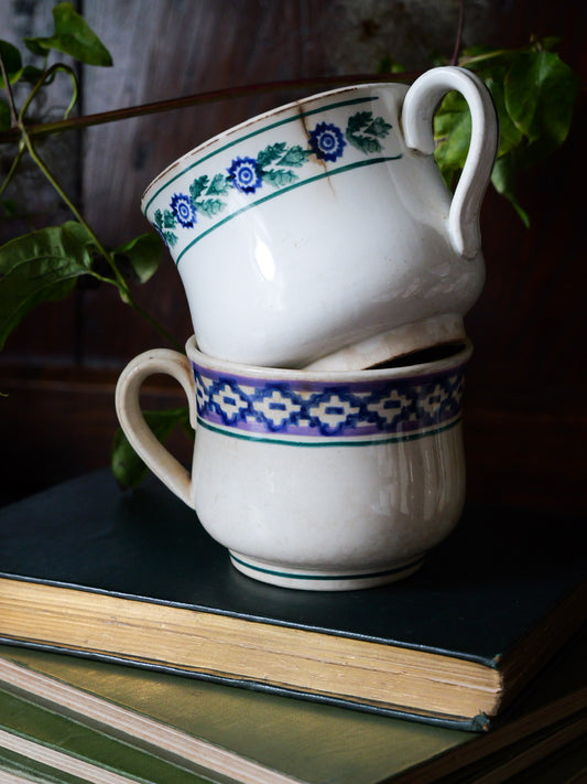 Vintage Pair of Hand-painted Cups