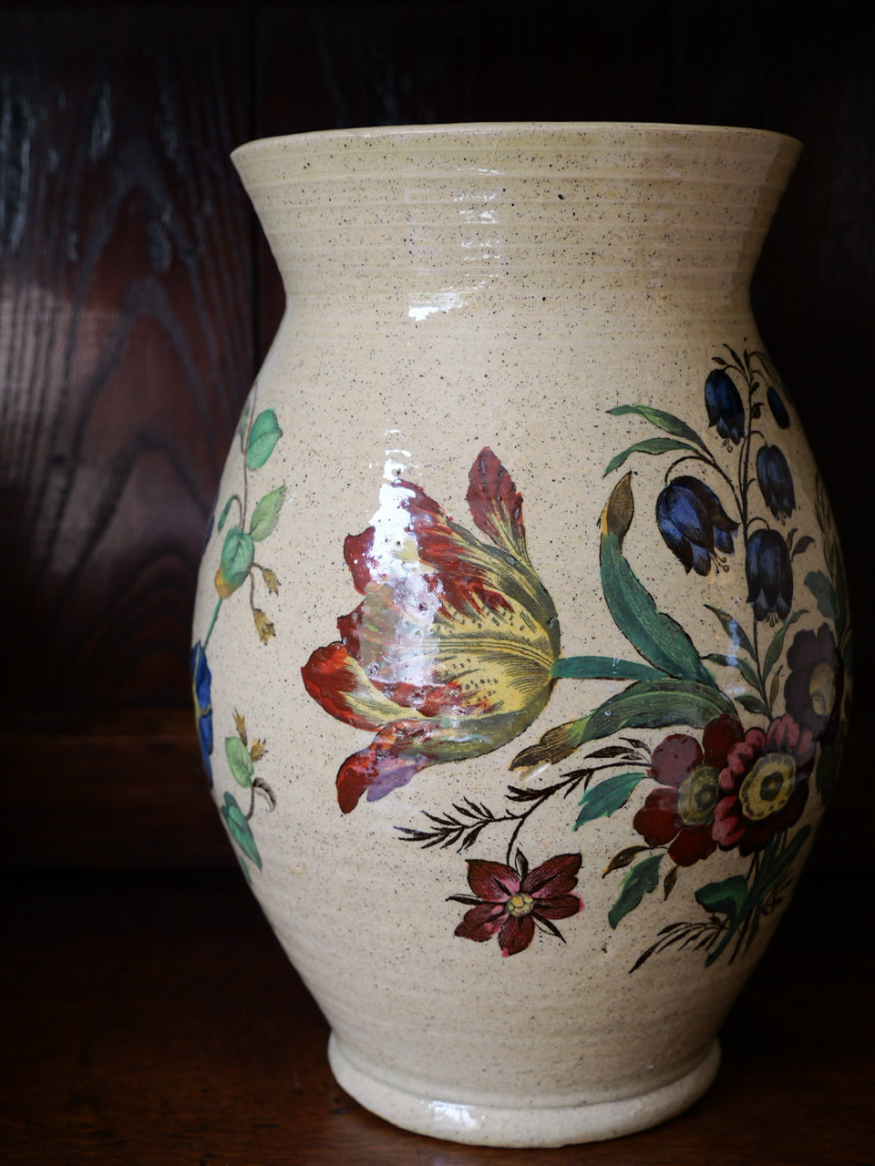 Antique Hand-painted Floral Vase