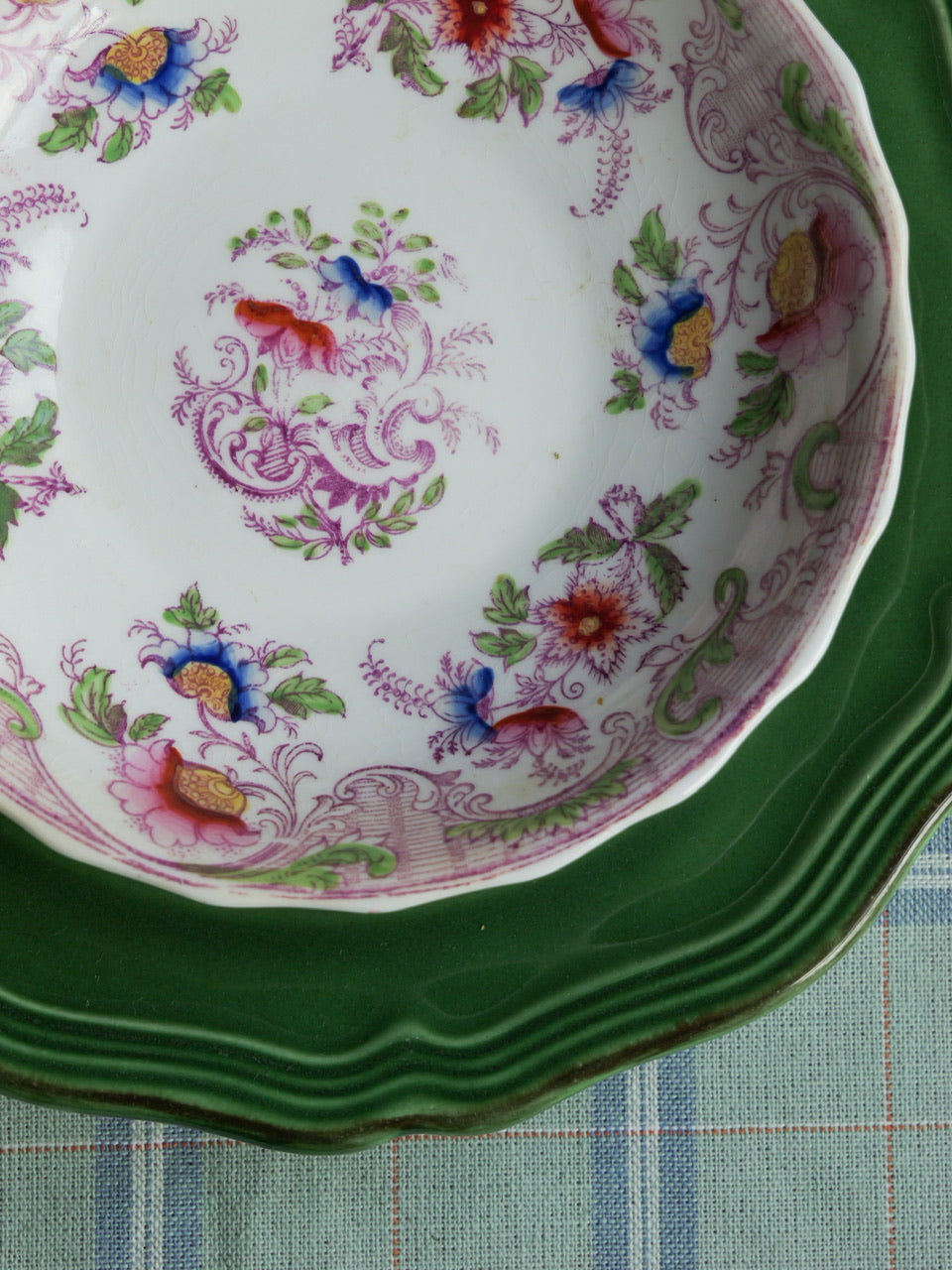 Antique Transferware Saucers - Set of 3