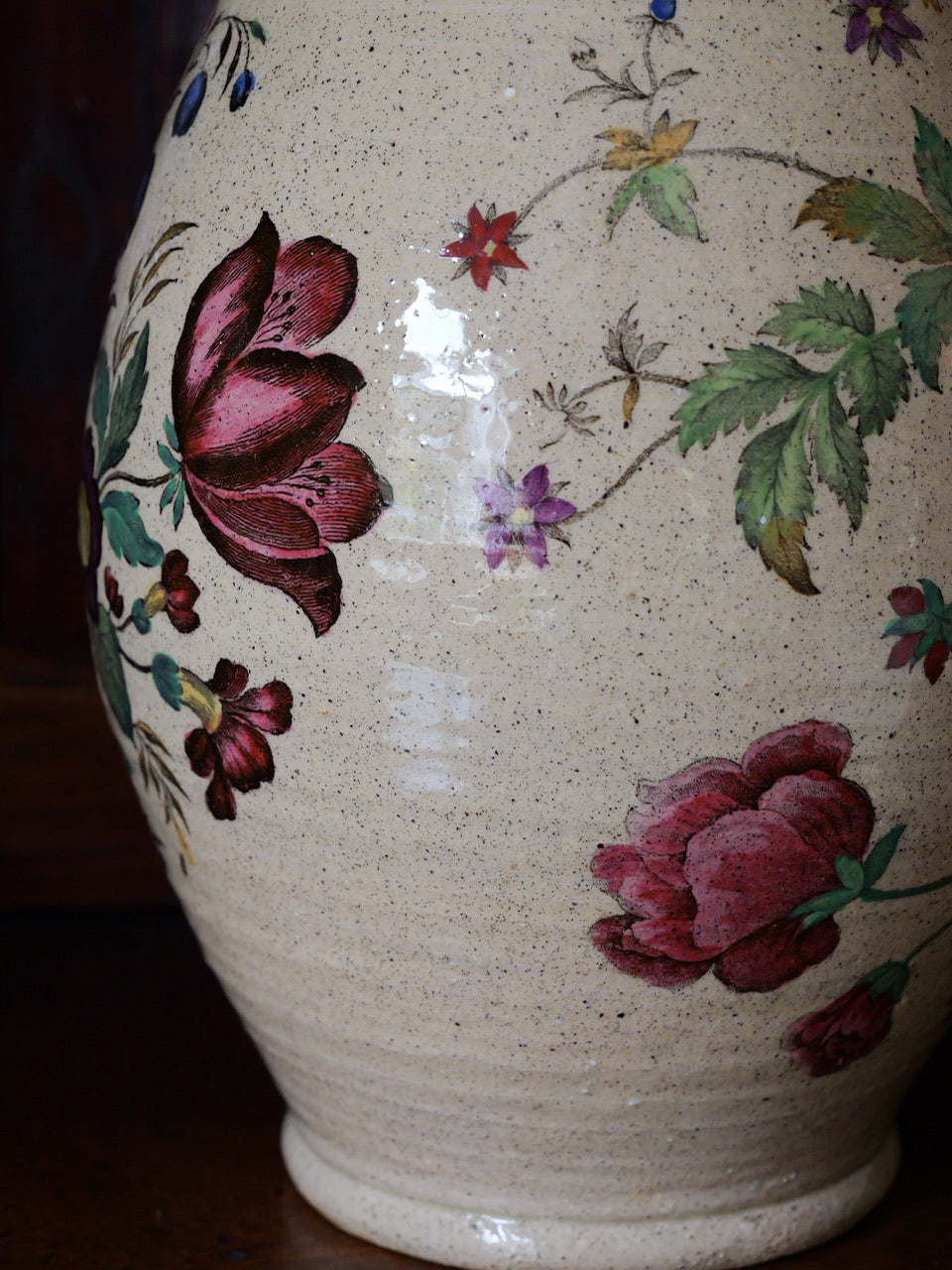 Antique Hand-painted Floral Vase