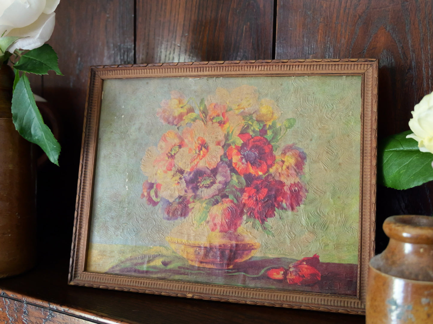 Antique French Textured Floral Print